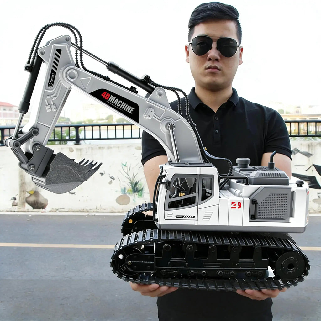 RC Excavator 14 Channel 3 IN 1 RC Engineering Car Remote Control Crawler Truck Alloy Excavator RC Model Car Toy Christmas Gift