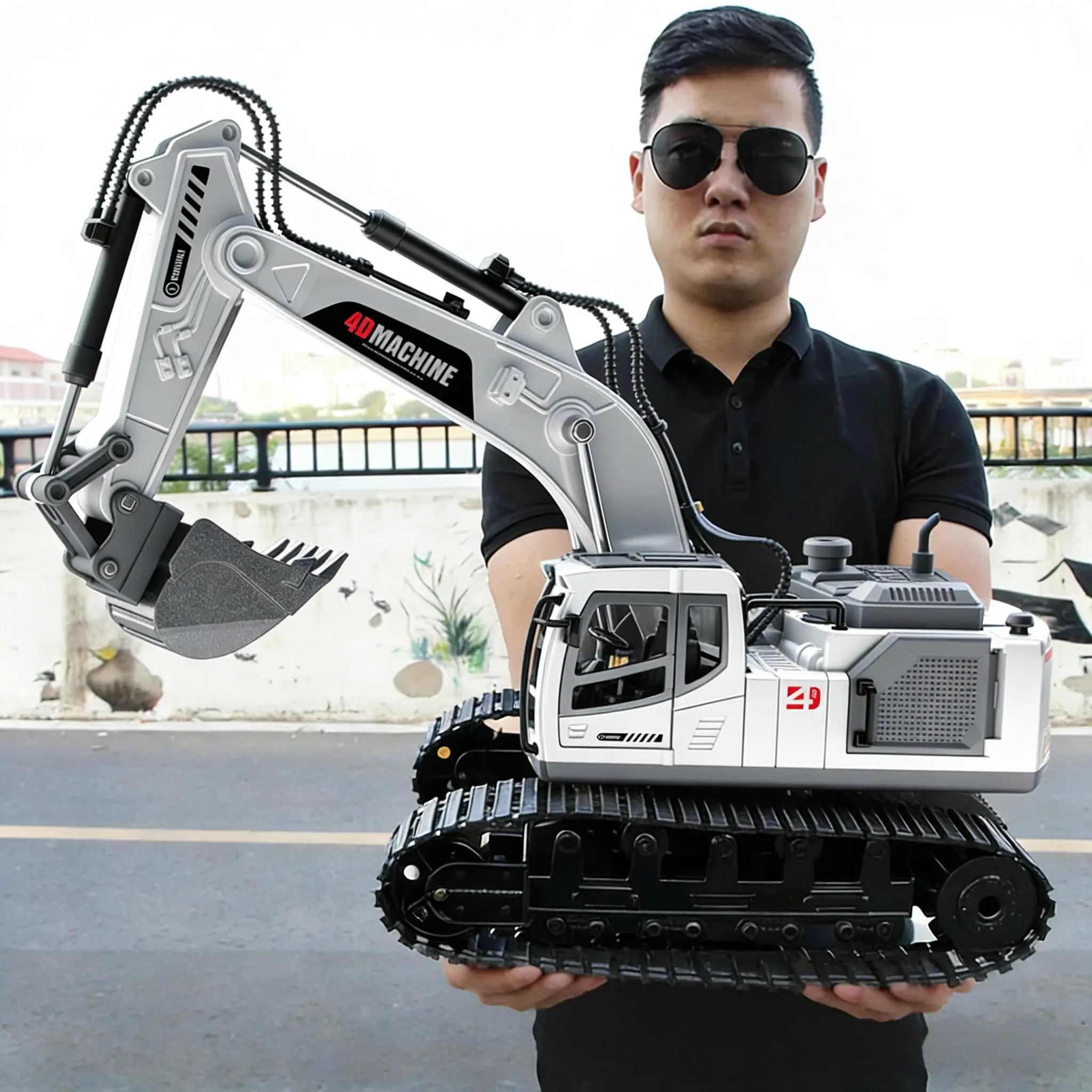 RC Excavator 14 Channel 3 IN 1 RC Engineering Car Remote Control Crawler Truck Alloy Excavator RC Model Car Toy Christmas Gift
